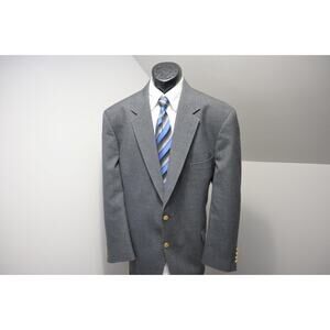 Wimbledon Of England Gold Button Blazer Sports Jacket Gray Mens Sz 48 R
